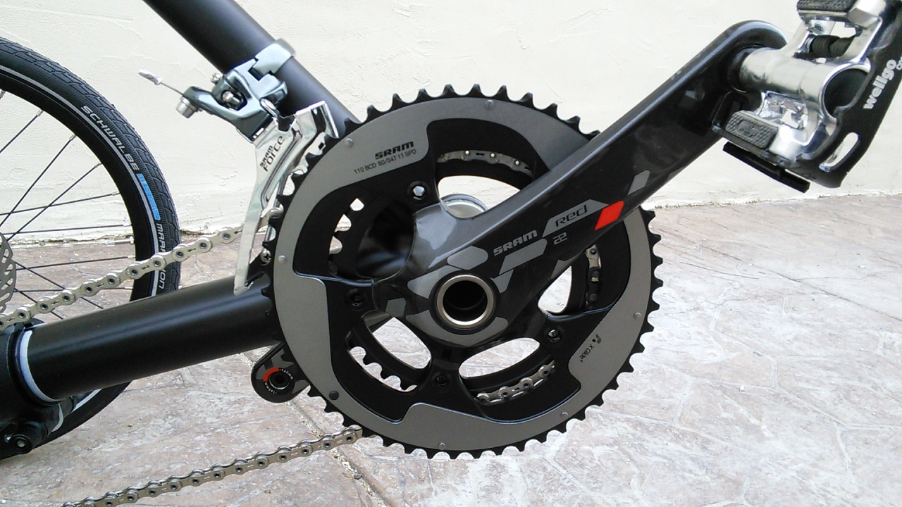 SRAM Red 22 GXP 165mm Crankset with SRAM Force 10-Speed 31.8mm Front Derailleur - 