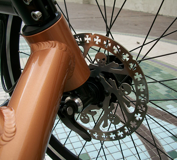 Dirty Dog Rotors - These rotors add just a little bit of bling to my trike. They match the skulls found on much of my Harley gear.