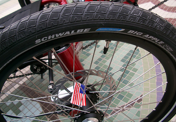 Tires - The owner of this trike wanted the Schwalbe Big Apple tires installed on his trike to give him a more comfortable ride.