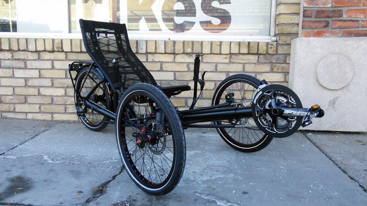 Azub T-Tris Folding Recumbent Trike Satin Black