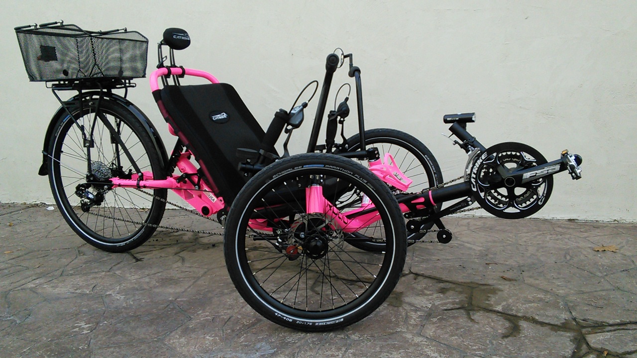 Catrike Road AR Full Suspension Recumbent Trike Neon Pink