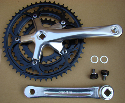 USX HD 170mm Triple Crankset 52t/42t/32t - Black and Silver