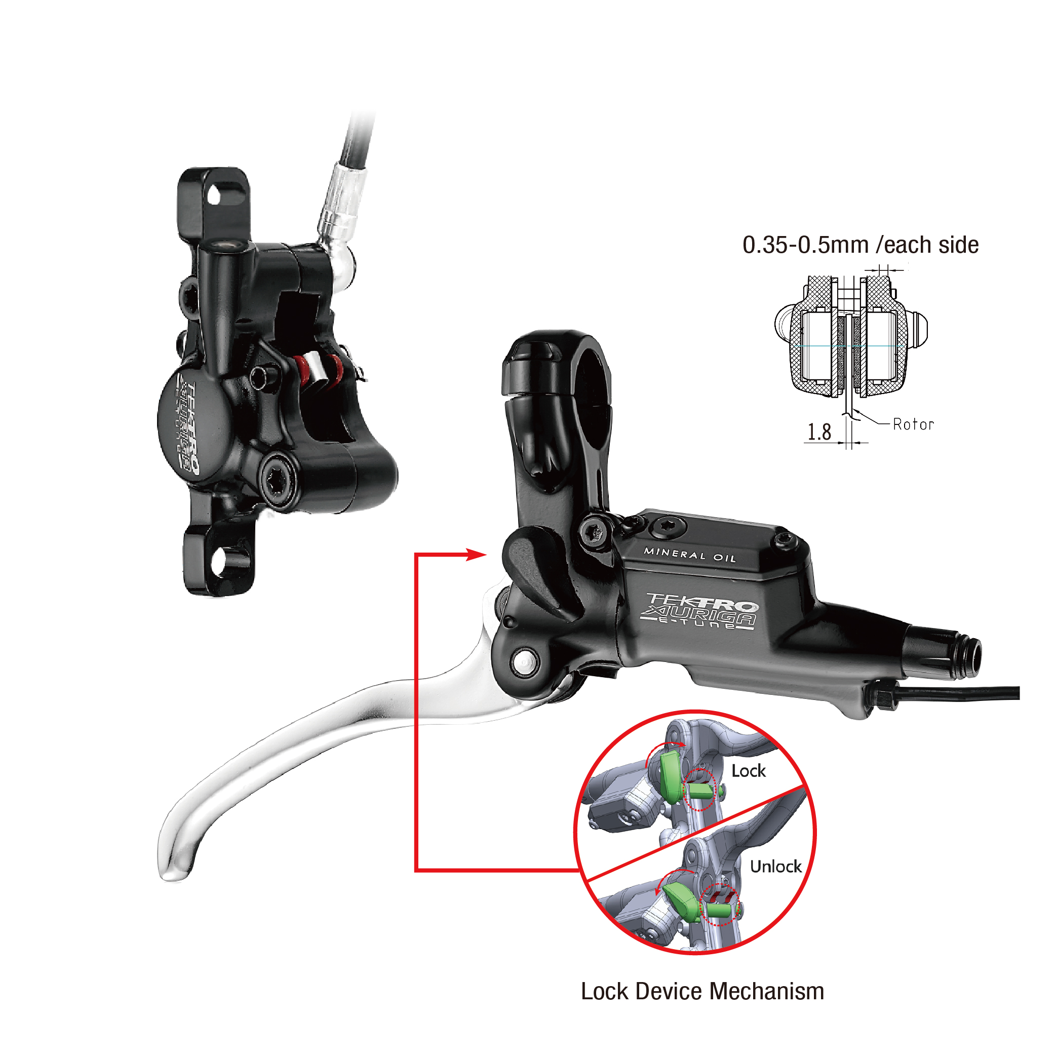 Tektro HD-E530 Hydraulic Brakes w/eSwitch