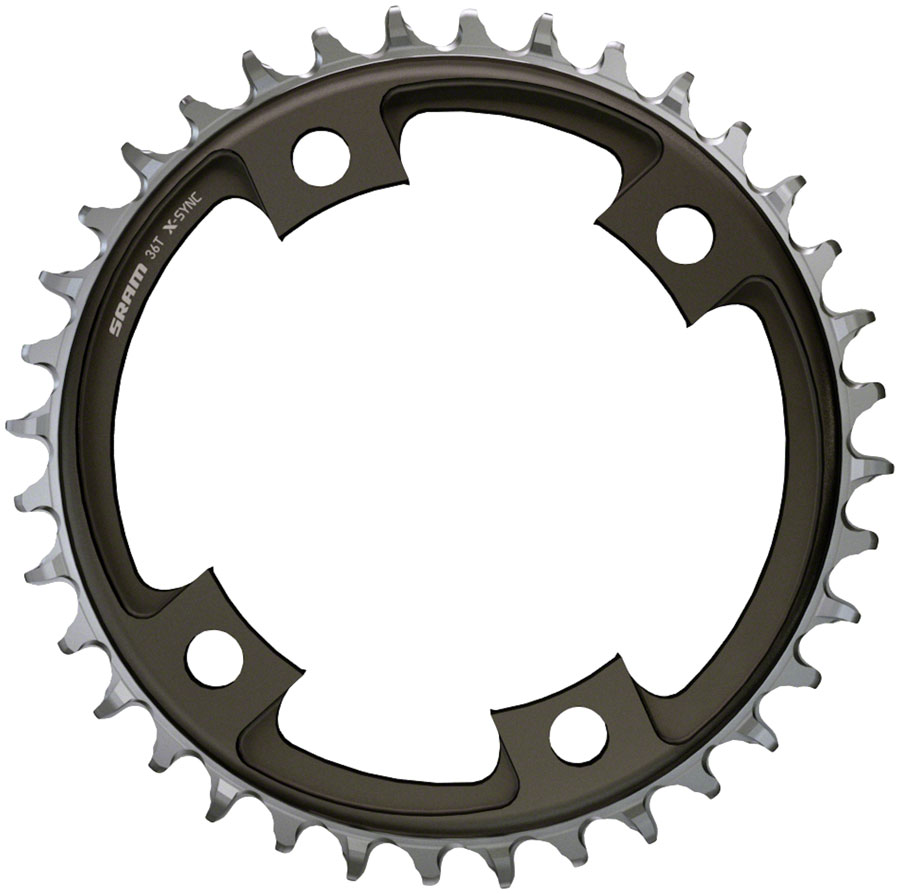 SRAM 42 Tooth 107mm BCD x 4-Bolt 1x12-Speed X-Sync Chainring, Blast Black 