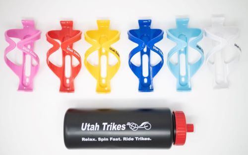 Utah Trikes Water Bottle and White Bottle Cage