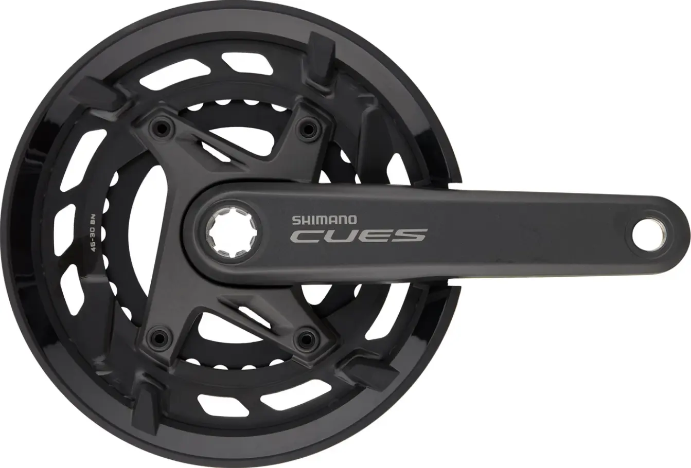 Shimano CUES FC-U6000-2 Crankset with Chain Guard - 170mm, 9/10/11-Speed, 46/30t, Asymmetric 110 BCD